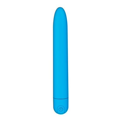 Vibrador de 18.5 cm con 10 funciones. Azul Mate. Impermeable