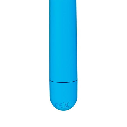 Vibrador de 18.5 cm con 10 funciones. Azul Mate. Impermeable