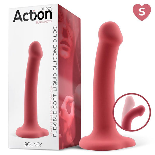 Bouncy. Dildo de Silicona Líquida súper Flexible Talla S Burgundy