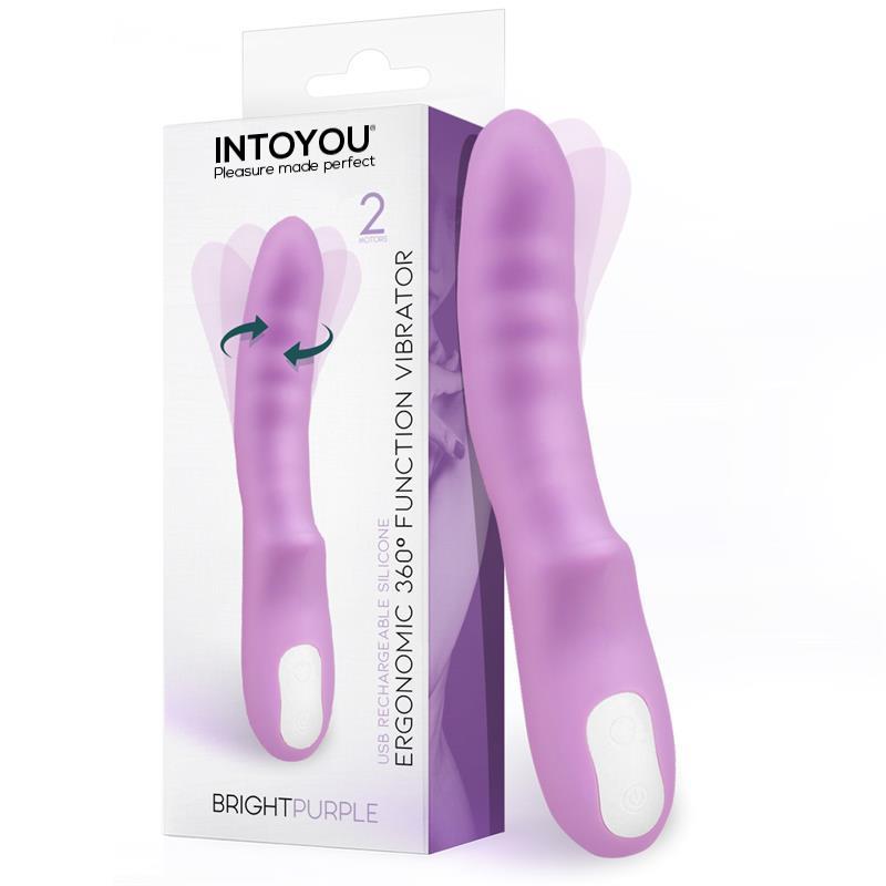 Vibrador Rotador Doble Motor 360º USB Silicona