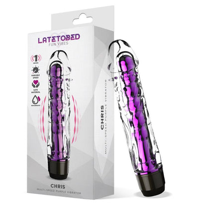 Vibrador Multivelocidad Púrpura de Jelly. Base Giratoria