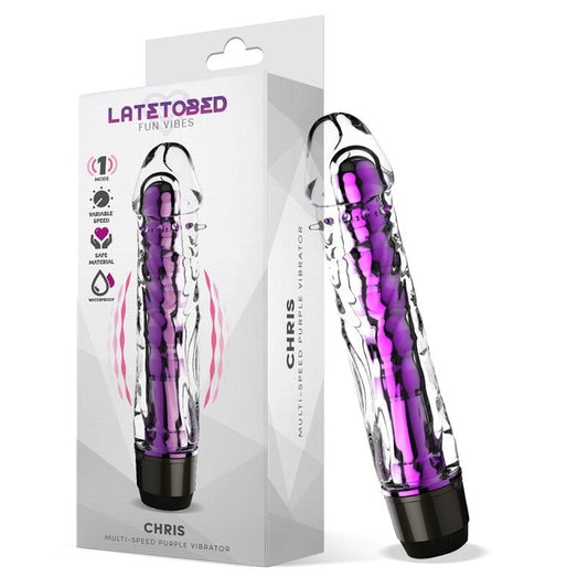 Vibrador Multivelocidad Púrpura de Jelly. Base Giratoria