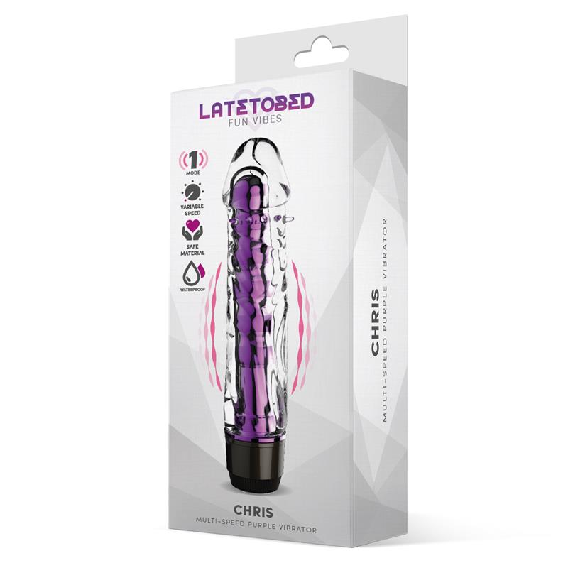 Vibrador Multivelocidad Púrpura de Jelly. Base Giratoria