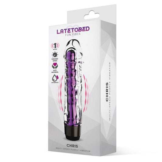 Vibrador Multivelocidad Púrpura de Jelly. Base Giratoria