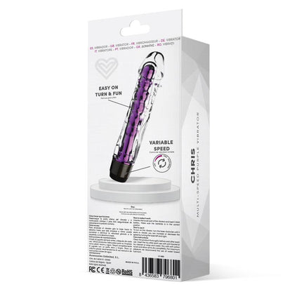 Vibrador Multivelocidad Púrpura de Jelly. Base Giratoria