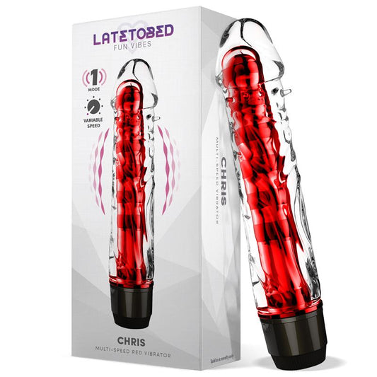 Vibrador Para Parejas Chris Rojo. Multivelocidad. Jelly