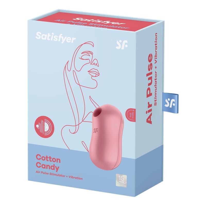 Succionador de Clítoris y Vibrador Cotton Candy Rojo Claro