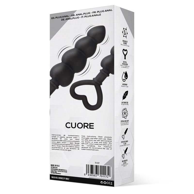Plug Anal Silicona Negro. Muy Ligero. Impermeable