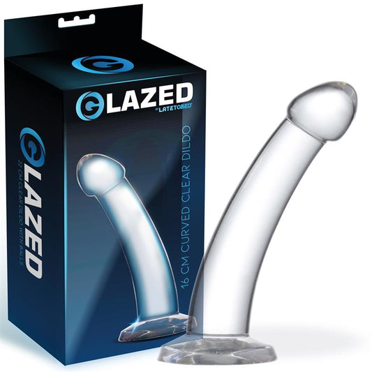 Dildo Curvado de material cristalino, 16 cm. Consolador