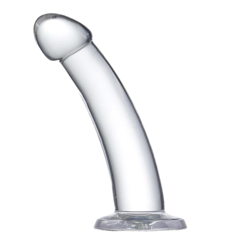 Dildo Curvado de material cristalino, 16 cm. Consolador
