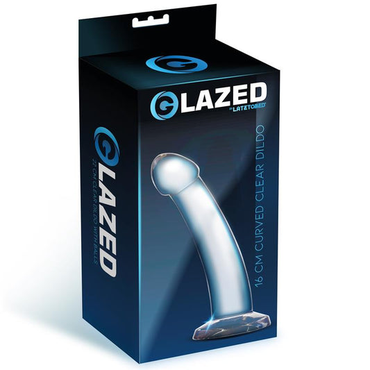 Dildo Curvado de material cristalino, 16 cm. Consolador