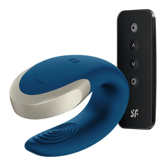 Vibrador Parejas con doble motor, control remoto y APP Azul