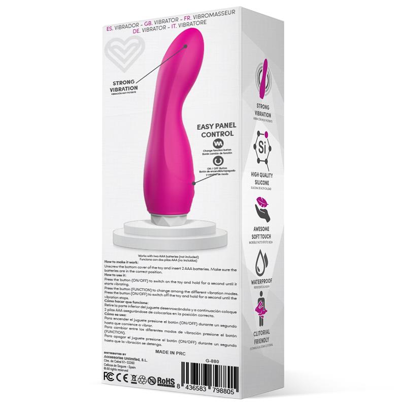 Vibrador de Silicona Rosa. 8 Funciones. Potente