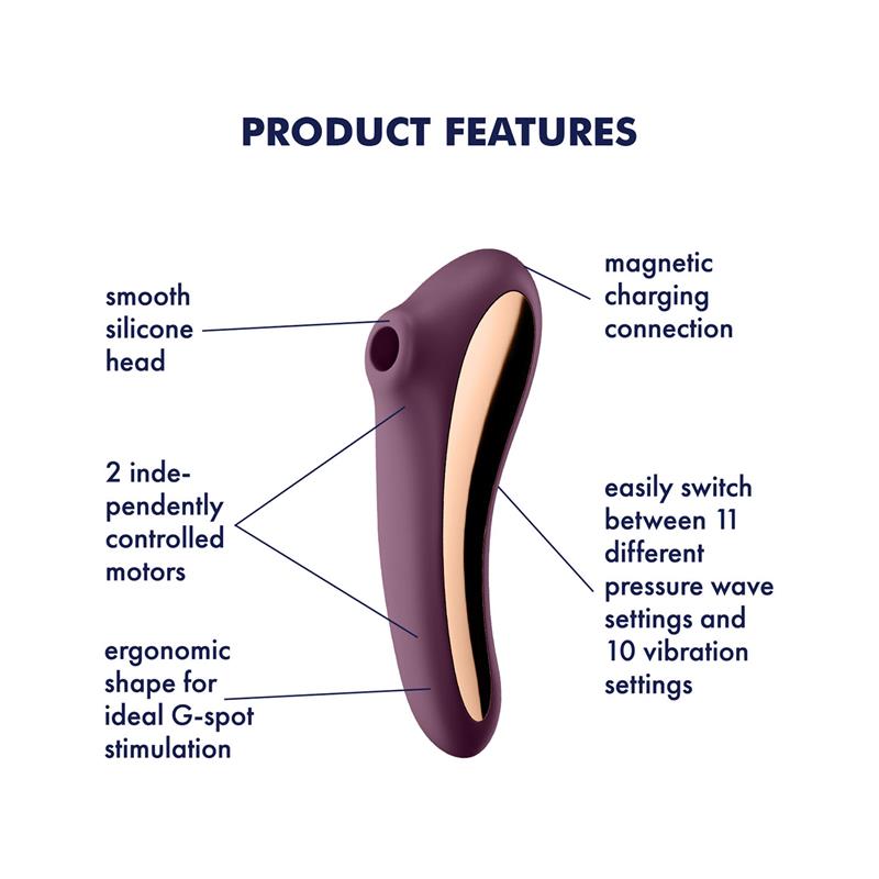 Succionador y Vibrador 2 en 1 Dual Kiss Rojo Vino