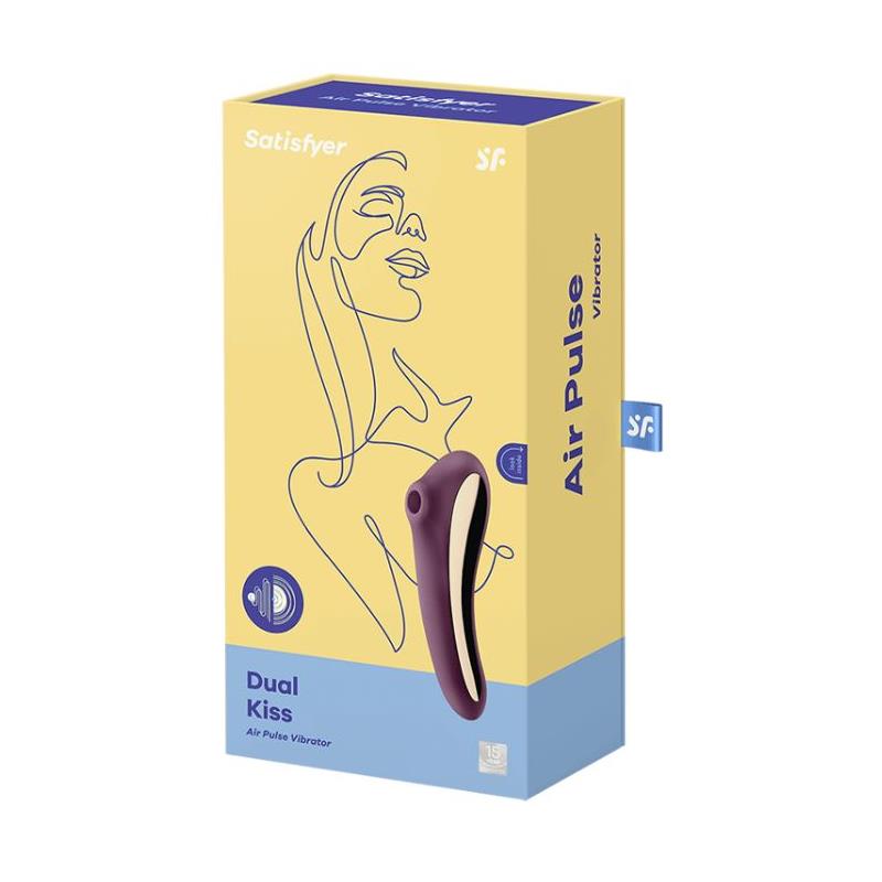 Succionador y Vibrador 2 en 1 Dual Kiss Rojo Vino