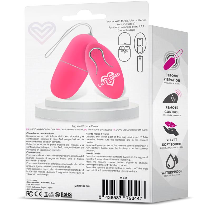 Huevo Vibrador con Control Remoto Rosa. Potente Motor