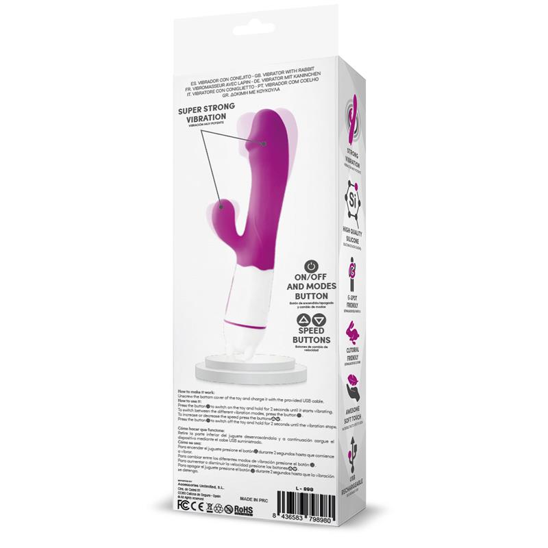 Vibrador de Silicona 36 Funciones. Potente. Púrpura