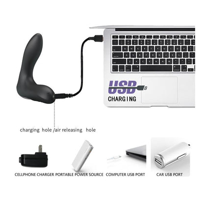 Plug Anal Silicona Hinchable Leonard USB Negro