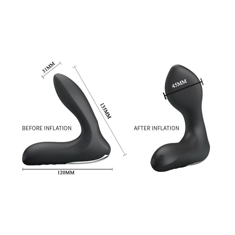 Plug Anal Silicona Hinchable Leonard USB Negro