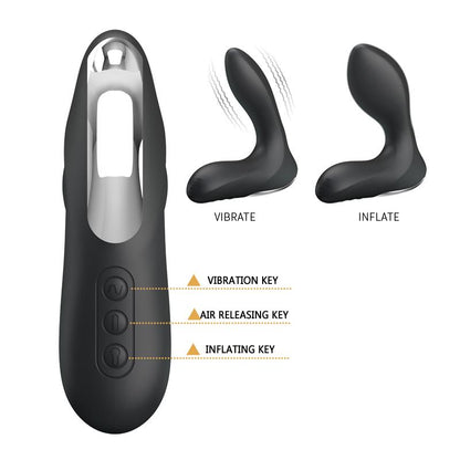 Plug Anal Silicona Hinchable Leonard USB Negro