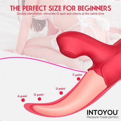 Masajeador Vibrador Clitoris Estimulador con Lengua y Pulsación