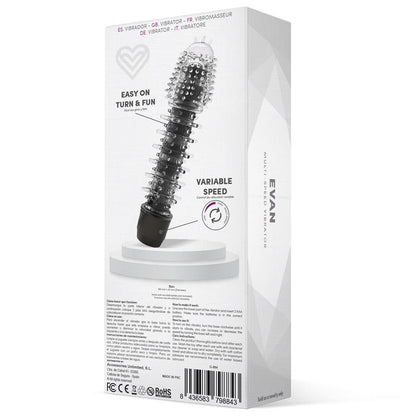 Vibrador Para Parejas Evan Negro. Multivelocidad. Jelly