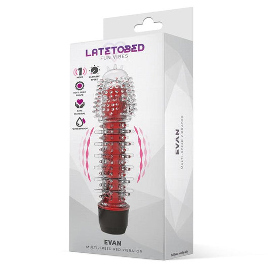 Vibrador Multivelocidad Rojo. Forma con Salientes