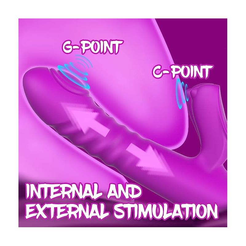 Vibrador Punto G con empuje y pulsación. 3 motores