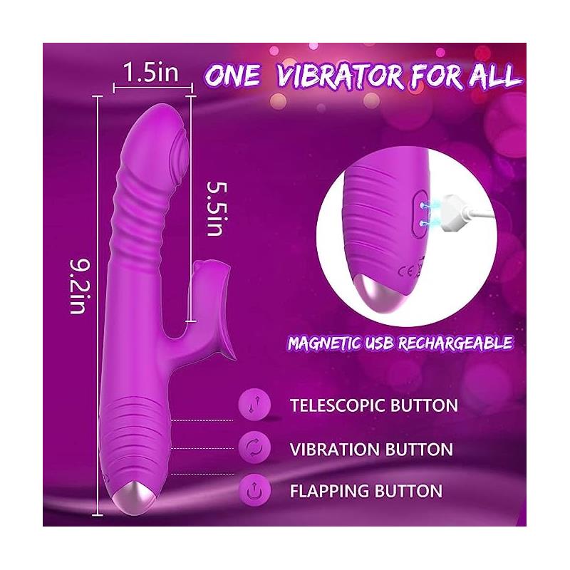Vibrador Punto G con empuje y pulsación. 3 motores