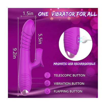 Vibrador Punto G con empuje y pulsación. 3 motores