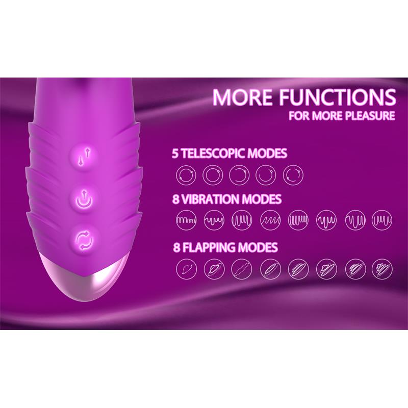 Vibrador Punto G con empuje y pulsación. 3 motores