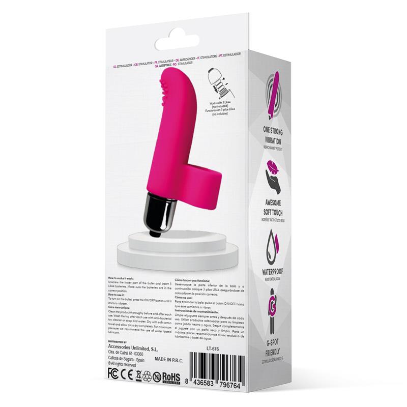 Bala Vibradora para el Dedo. Silicona Rosa. Punto G