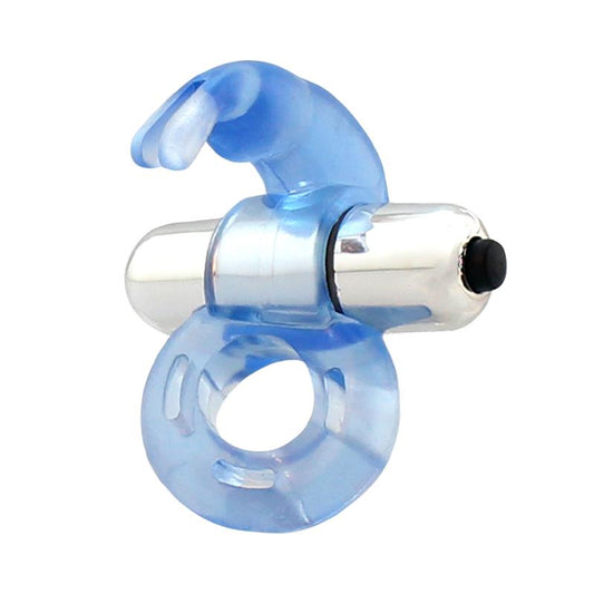Anillo Vibrador Firey para Pene con Conejo Azul, impermeable