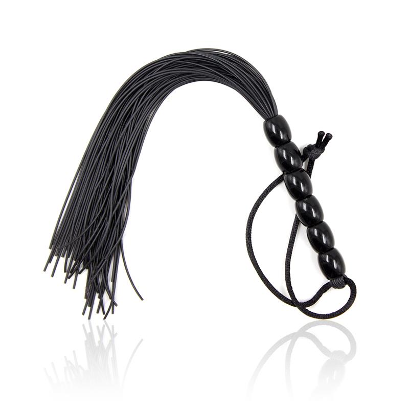 Flogger de Silicona con Mango y 6 Bolas 26 cm Negro