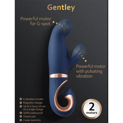 Vibrador Punto G Azul Caribe. 6 Funciones. 2 Motores