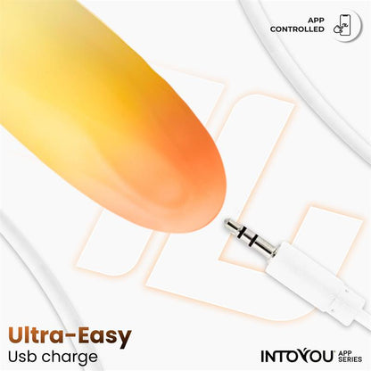 Huevo Vibrador Doble Capa de Silicona Amarillo Naranja con APP