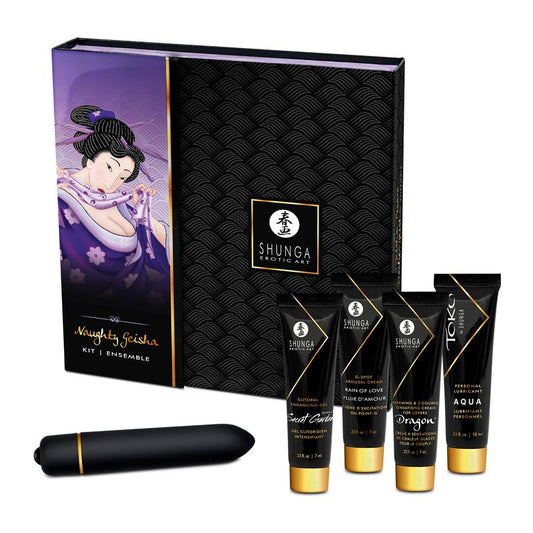 Kit de viaje con aceites, lubricante, geles bala vibradora
