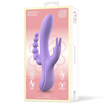 Lindsay Vibrador con Cadena Anal Silicona Líquida Unibody