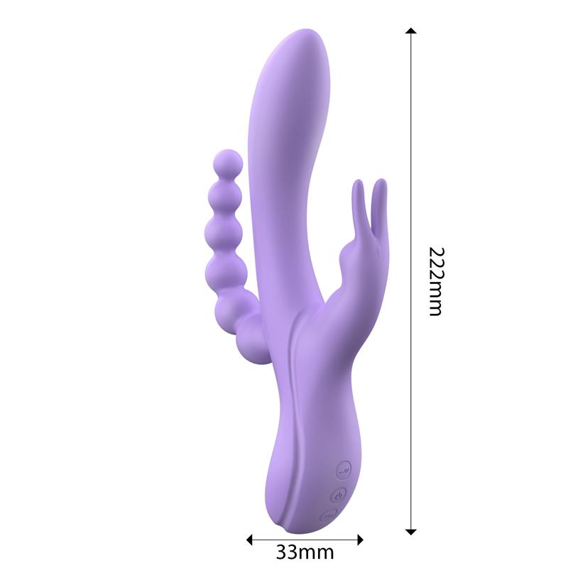 Lindsay Vibrador con Cadena Anal Silicona Líquida Unibody