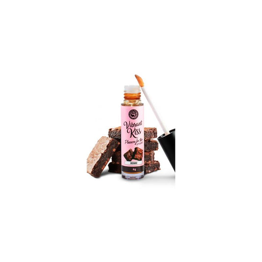 Lubricante con vibración, Brillo de Labios con Sabor Brownie