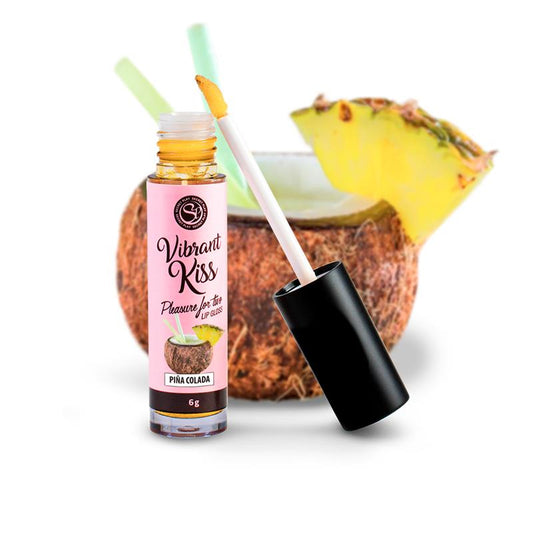 Lubricante con vibración, Brillo de Labios Sabor Piña Colada