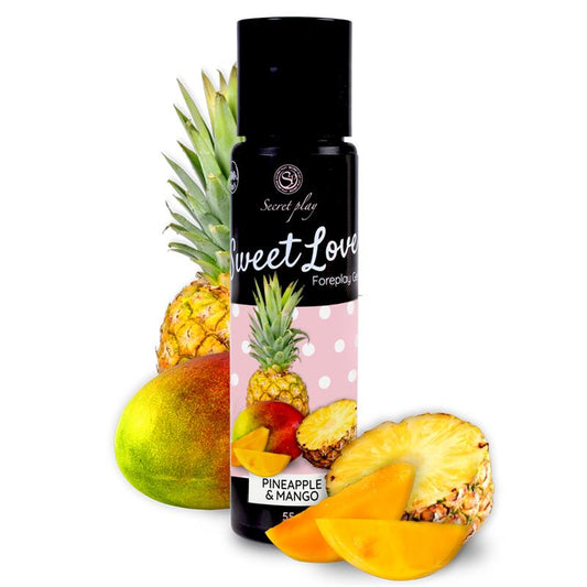 Lubricante 100% comestible, sabor Piña y Mango. Base agua