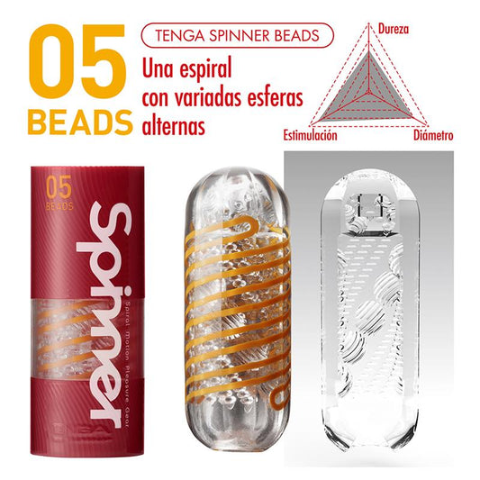 Masturbador Masculino con sistema interno en Espiral. Beads