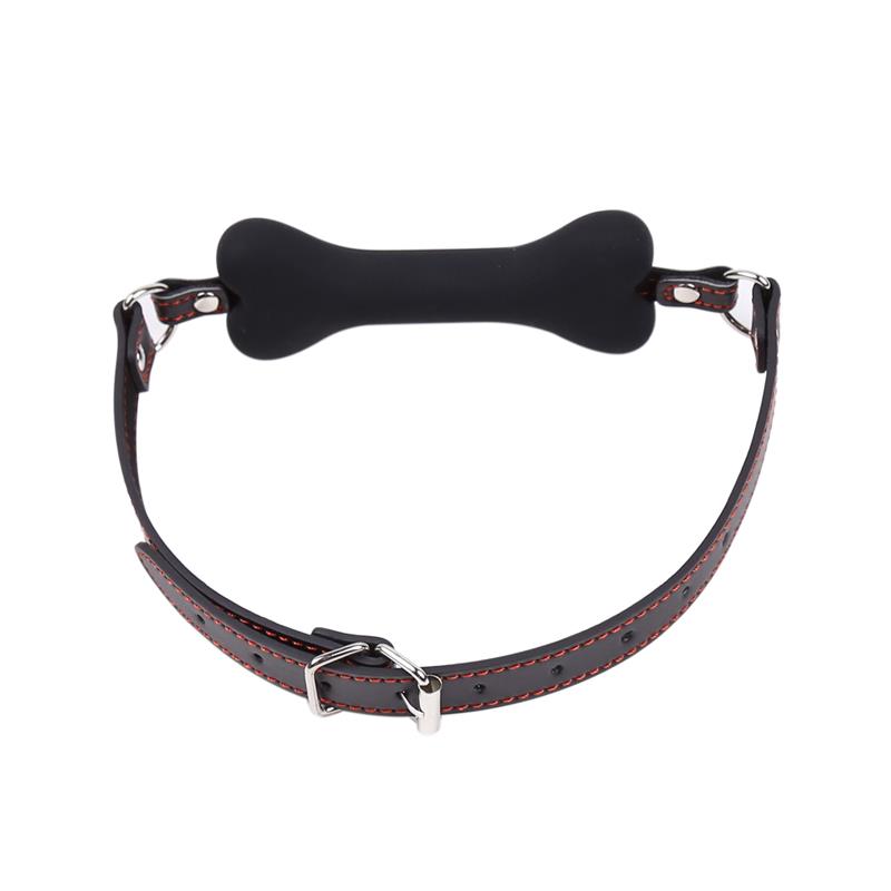 Mordaza Forma de Hueso, Silicona 12 cm Negro