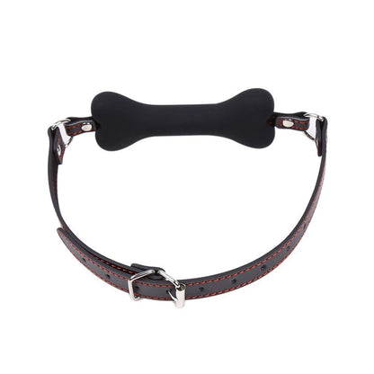 Mordaza Forma de Hueso, Silicona 12 cm Negro