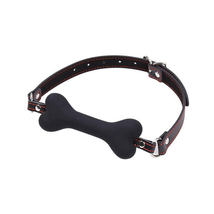 Mordaza Forma de Hueso, Silicona 12 cm Negro