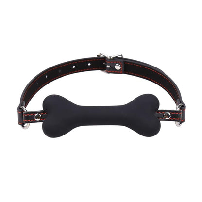 Mordaza Forma de Hueso, Silicona 12 cm Negro