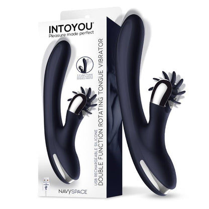 Vibrador con Lenguas Rotadoras Azul. Doble Motor