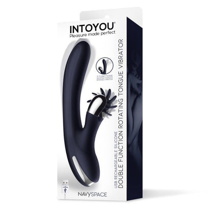 Vibrador con Lenguas Rotadoras Azul. Doble Motor