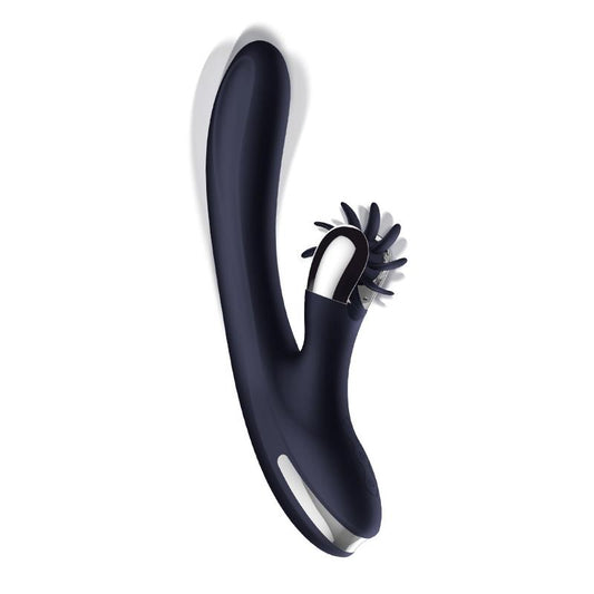 Vibrador con Lenguas Rotadoras Azul. Doble Motor